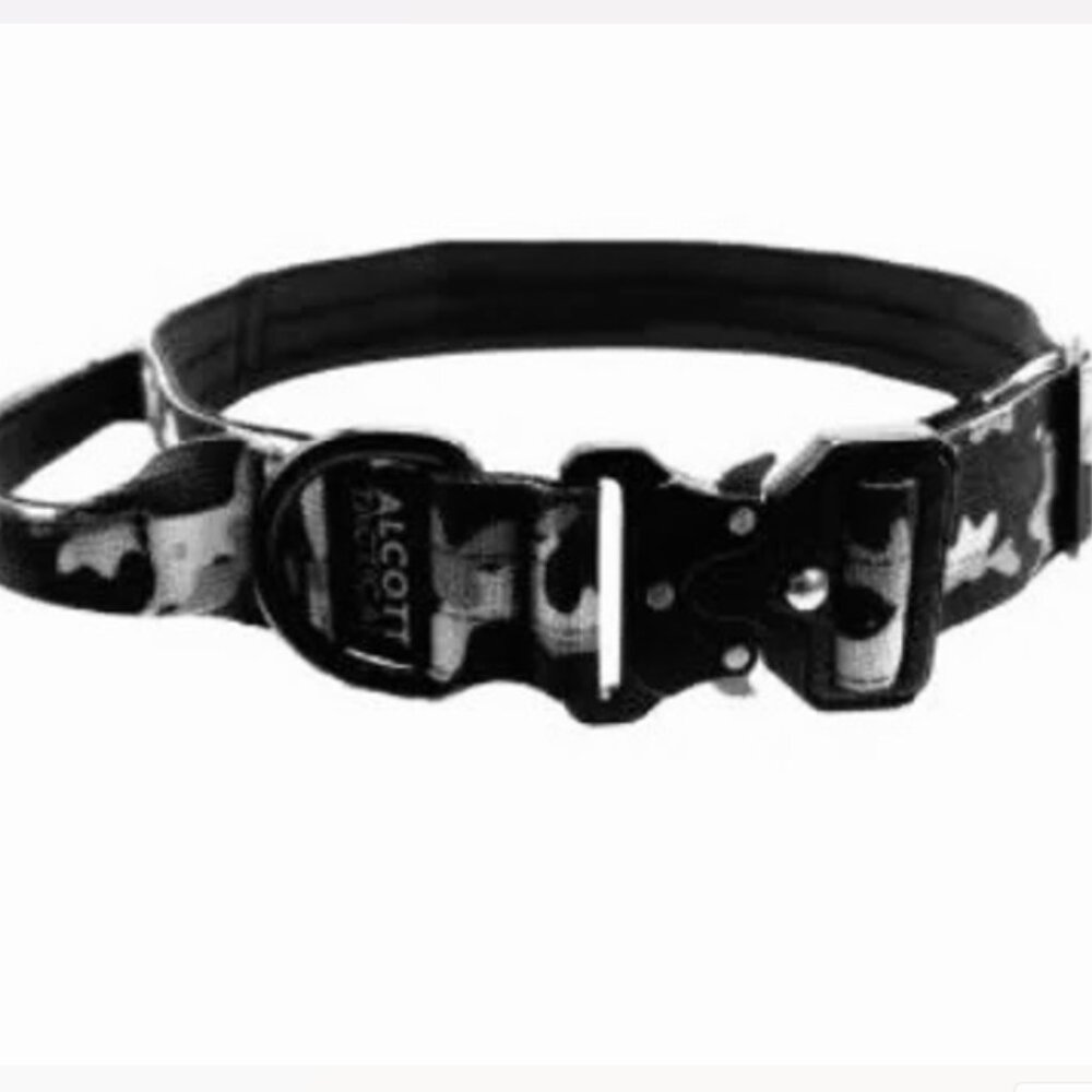 NWT ALCOTT TACTICAL DOG COLLAR BLACK GREY CAMO SZ EXTRA LARGE XL